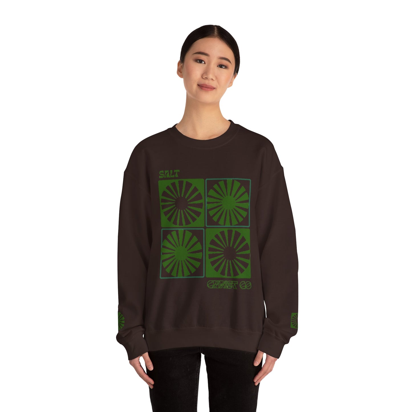Retro Green Sun Crewneck
