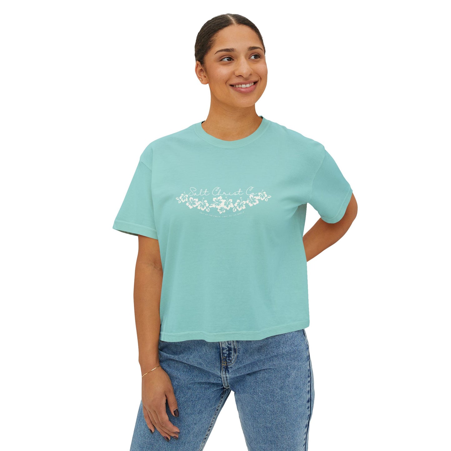 Women's Boxy Hibiscus Tee